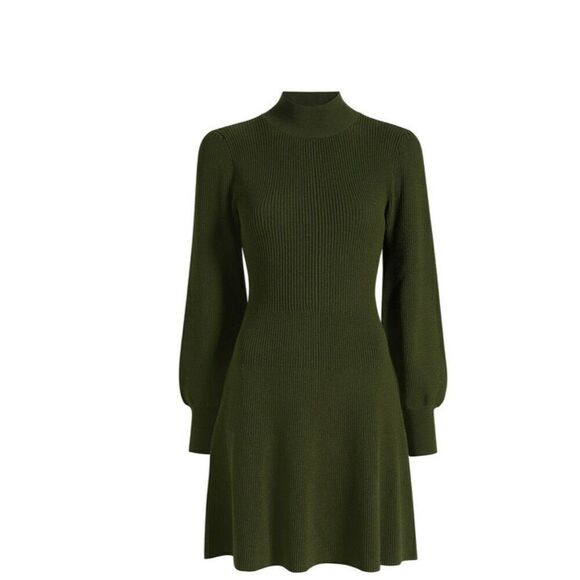 NWT! Hill House The Mariana Dress Rib Knit in Leaf Green Long Sleeve Size XXL - Picture 2 of 9